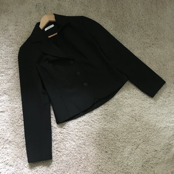 Vintage Made in Canada Black Scuba Semi Cropped Blazer - Picture 5 of 15